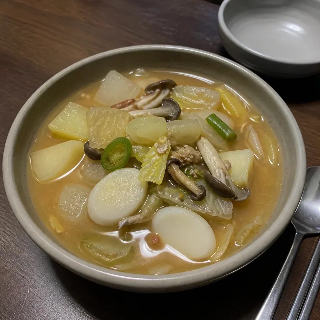 담백하고 구수한 호박잎 된장국